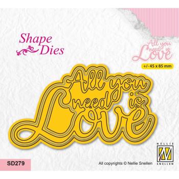 Nellie Snellen - Stanzschablone "All You Need Is Love" Shape Dies Dies