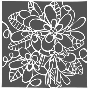 The Crafters Workshop - Schablone 6x6 Inch "Flower Cluster" Stencil