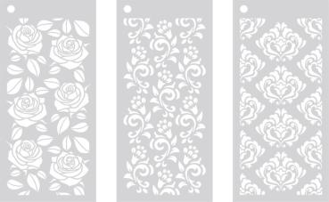 Crafters Companion - Schablone "Opulent Trio" Stencil