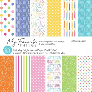 My Favorite Things - Designpapier "Birthday Brights" Paper Pad 6x6 Inch - 24 Bogen