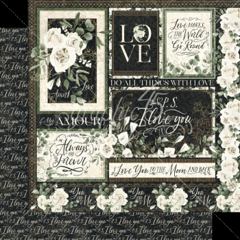 Graphic 45 - Designpapier "P.S. I Love You" Collection Pack 12x12 Inch - 16 Bogen