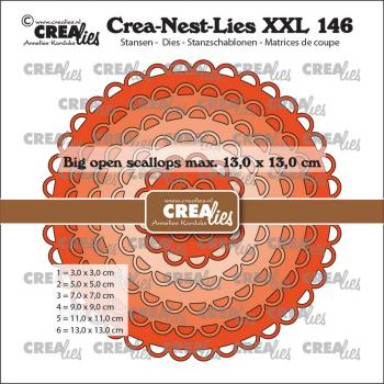 Crealies - Stanzschablone "Big Open Scalloped Circles" Crea-Nest-Lies XXL Dies