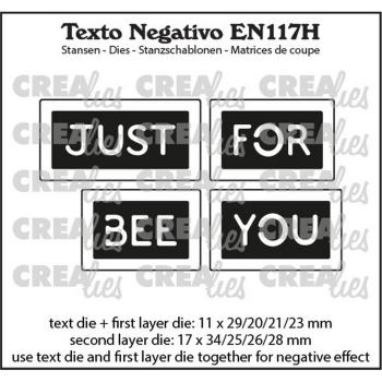Crealies - Stanzschablone "Just Bee/For You" Texto Negativo Dies