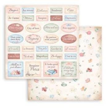 Stamperia - Designpapier "Labels" Paper Sheets 12x12 Inch - 10 Bogen