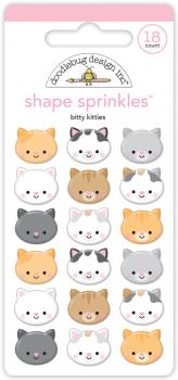 Doodlebug Design - Epoxy Sticker "Bitty Kitties" Shape Sprinkles