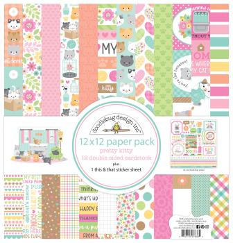 Doodlebug Design - Designpapier  "Pretty Kitty " Paper Pack 12x12 Inch - 12 Bogen