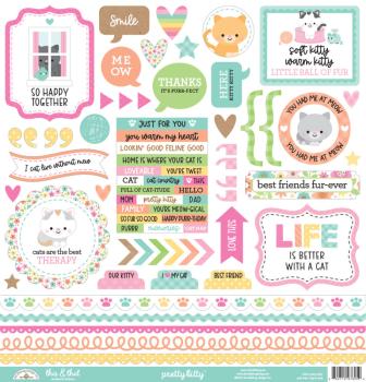 Doodlebug Design - Designpapier  "Pretty Kitty " Paper Pack 12x12 Inch - 12 Bogen