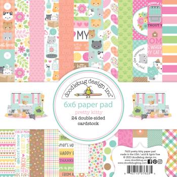 Doodlebug Design - Designpapier "Pretty Kitty" Paper Pack 6x6 Inch - 24 Bogen