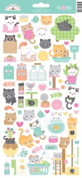 Doodlebug Design - Aufkleber "Pretty Kitty" Icons Sticker