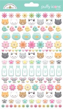 Doodlebug Design - Aufkleber "Pretty Kitty" Puffy Icons Sticker