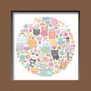 Doodlebug Design - Kit für Schattenbox "Pretty Kitty" Shadow Box Kit