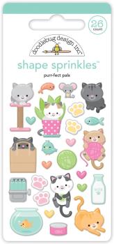 Doodlebug Design - Epoxy Sticker "Purr-fect Pals" Shape Sprinkles