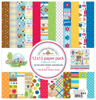 Doodlebug Design - Designpapier  "Doggone Cute " Paper Pack 12x12 Inch - 12 Bogen