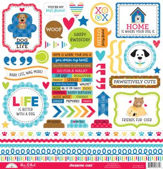 Doodlebug Design - Designpapier  "Doggone Cute " Paper Pack 12x12 Inch - 12 Bogen