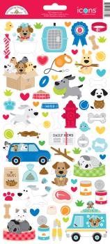 Doodlebug Design - Aufkleber "Doggone Cute" Icons Sticker