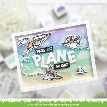 Lawn Fawn - Stanzschablone "Just Plane Awesome Sentiment Trails" Dies