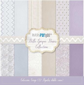 Papers For You - Designpapier "Belle Époque Basics" Scrap Paper Pack 30,5 x 32 cm - 12 Bogen