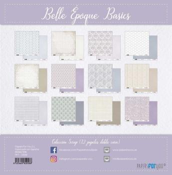 Papers For You - Designpapier "Belle Époque Basics" Scrap Paper Pack 30,5 x 32 cm - 12 Bogen