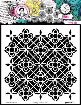 Art By Marlene - Schablone "Flower Tile" Stencil - Mask Signature Collection