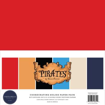 Carta Bella - Cardstock "Pirates" Coordinating Solids Paper Pack 12x12 Inch - 6 Bogen