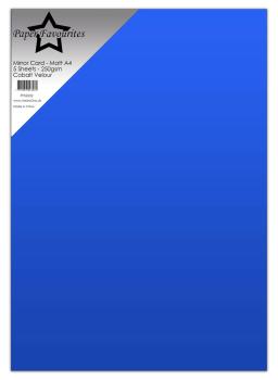 Paper Favourites - Spiegelkarton "Cobalt Velour" Mirror Card Matte A4 - 5 Bogen