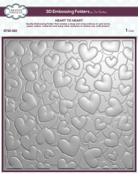 Creative Expressions - 3D Embossingfolder 8x8 Inch "Heart To Heart" Prägefolder Design by Sue Wilson
