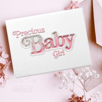 Creative Expressions - Stanzschablone "Mini Shadowed Sentiments Sweet Baby Boy & Girl" Craft Dies