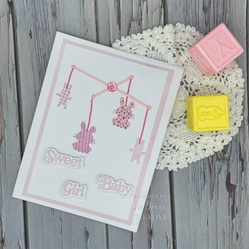 Creative Expressions - Stanzschablone "Mini Shadowed Sentiments Sweet Baby Boy & Girl" Craft Dies