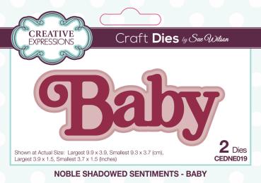 Creative Expressions - Stanzschablone "Noble Shadowed Sentiments Baby" Craft Dies Design by Sue Wilson