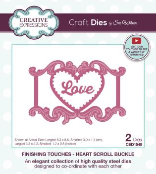 Creative Expressions - Stanzschablone "Finishing Touches Heart Scroll Buckle" Craft Dies Design by Sue Wilson