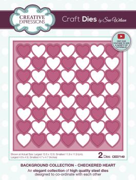 Creative Expressions - Stanzschablone "Background Collection Checkered Heart" Craft Dies Design by Sue Wilson