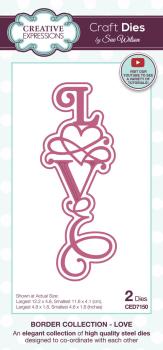 Creative Expressions - Stanzschablone "Border Collection Love" Craft Dies Design by Sue Wilson