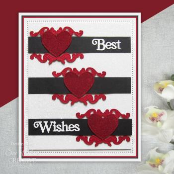 Creative Expressions - Stanzschablone "Shadowed Sentiments Best Wishes" Craft Dies Design by Sue Wilson