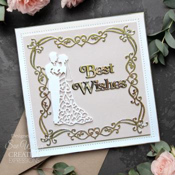 Creative Expressions - Stanzschablone "Shadowed Sentiments Best Wishes" Craft Dies Design by Sue Wilson