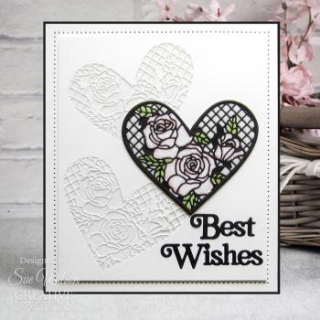 Creative Expressions - Stanzschablone "Shadowed Sentiments Best Wishes" Craft Dies Design by Sue Wilson