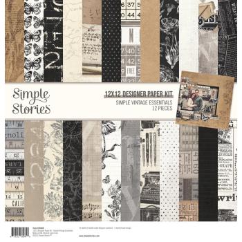 Simple Stories - Designpapier "Simple Vintage Essentials" Paper Kit 12x12 Inch - 12 Bogen