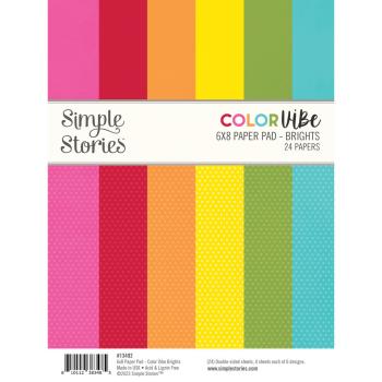 Simple Stories - Designpapier "Color Vibe Brights" Paper Pack 6x8 Inch - 24 Bogen