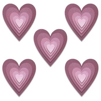 Sizzix - Stanzschablone "Stacked Tiles Hearts" Thinlits Craft Dies by Tim Holtz