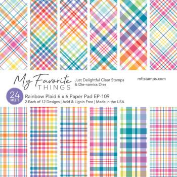 My Favorite Things - Designpapier "Rainbow Plaid" Paper Pad 6x6 Inch - 24 Bogen