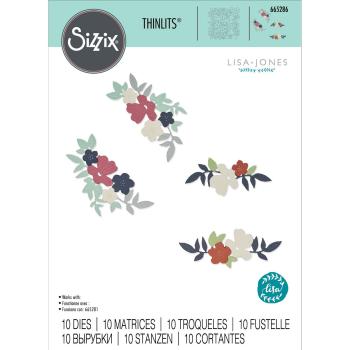 Sizzix - Stanzschablone "Wild Blossom Corners" Thinlits Craft Dies by Lisa Jones