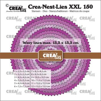 Crealies - Stanzschablone "Circles With Wavy Lines" Crea-Nest-Lies XXL Dies