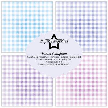 Paper Favourites - Designpapier "Pastel Gingham" Paper Pack 12x12 Inch 8 Bogen