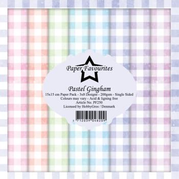 Paper Favourites - Designpapier "Pastel Gingham" Paper Pack 6x6 Inch - 24 Bogen