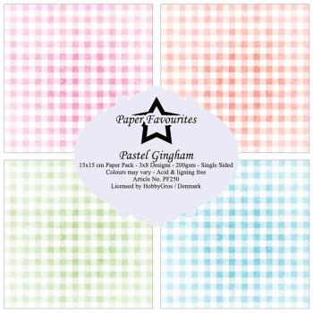 Paper Favourites - Designpapier "Pastel Gingham" Paper Pack 6x6 Inch - 24 Bogen