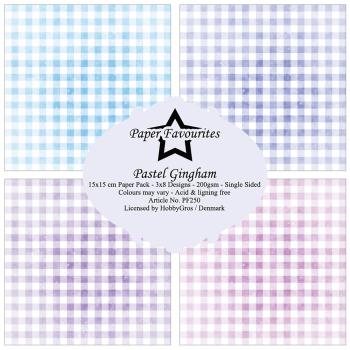 Paper Favourites - Designpapier "Pastel Gingham" Paper Pack 6x6 Inch - 24 Bogen