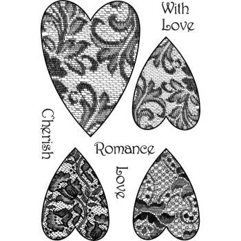 Woodware - Stempelset "Lace Hearts" Clear Stamps 
