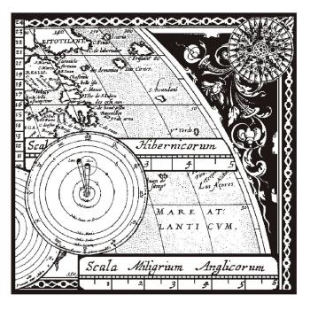 Woodware - Stempel "Map And Compass" Clear Stamps