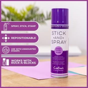 Crafters Companion - Stick and Spray Mounting Adhesive - Purple Can