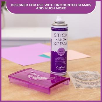 Crafters Companion - Stick and Spray Mounting Adhesive - Purple Can