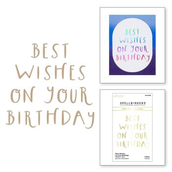 Spellbinders - Heißfolien-Platte "Best Wishes on Your Birthday" Hot Foil Plate